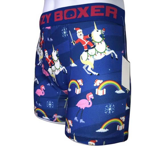 NWT Crazy Boxer 2 Pack Funny Santa Riding Unicorn Christmas Holiday Underwear S - Picture 4 of 10